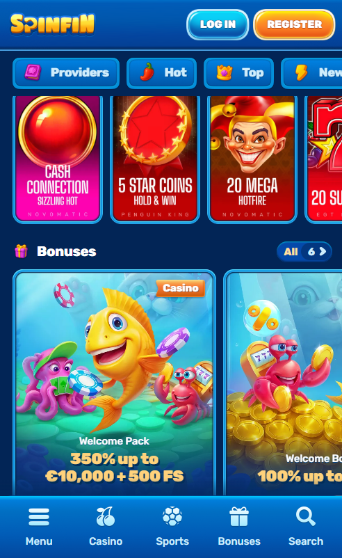 Spinfin Casino mobile